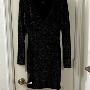 Black dress gold sparkles